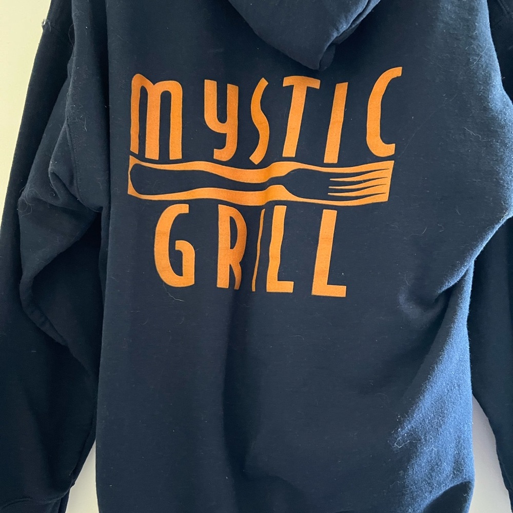 Mystic Grill navy blue hoodie